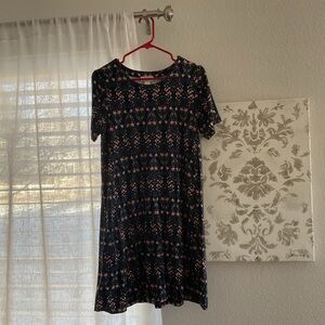 Loft Outlet Floral Navy Dress